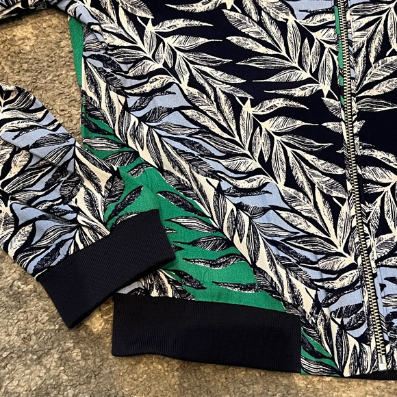 Like new laundry by Shelli Segal light weight tropical leaf print bomber jacket - Picture 4 of 8